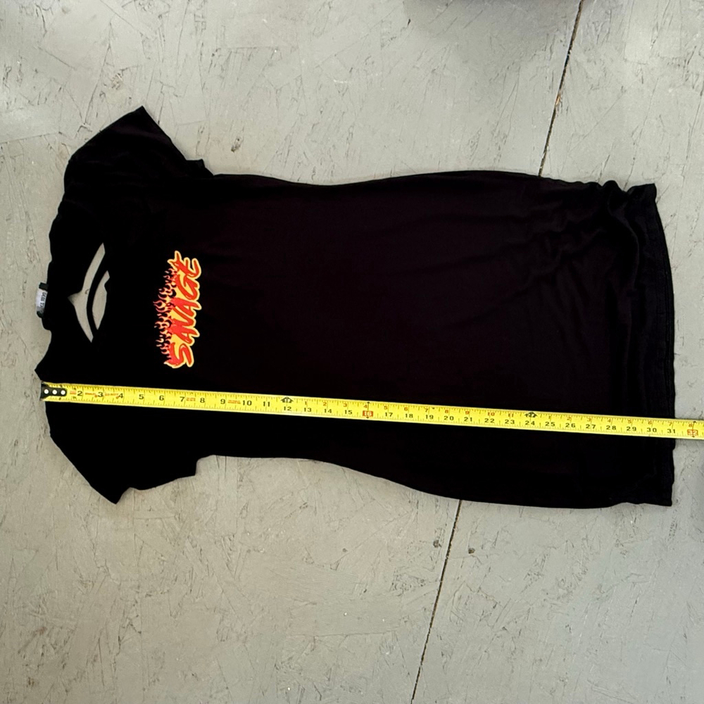 MRT 1030 Savage Flame Graphic Dress Ladder Cut Back Y2K M/L - Picture 6 of 6